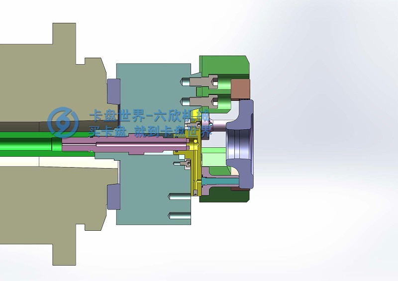 3檔從動齒后拉卡盤夾持方案
