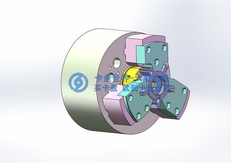五角形工件后拉卡盤夾持方案