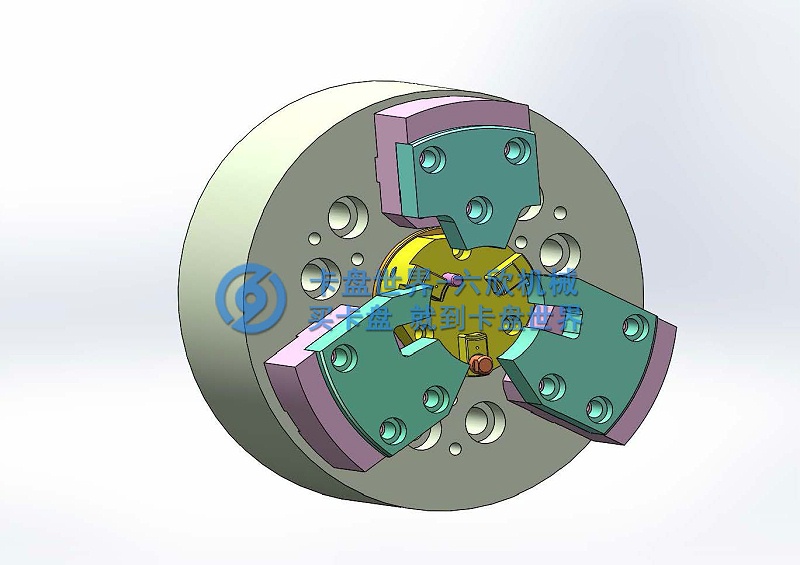五角形工件后拉卡盤夾持方案