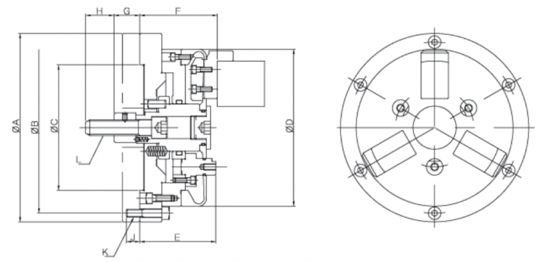 薄膜動力卡盤圖紙