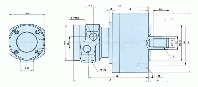 瑞巖中實回轉(zhuǎn)油缸圖紙