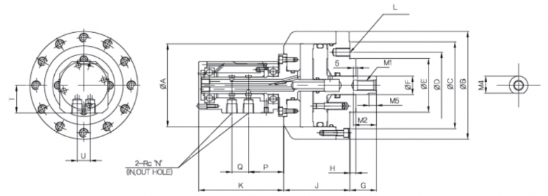 瑞巖回轉(zhuǎn)氣缸圖紙