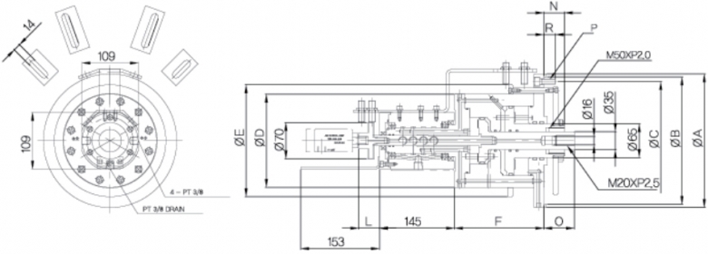 瑞巖雙活塞回轉油缸圖紙
