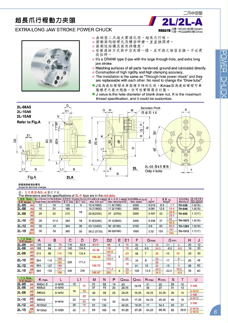 精工二爪超長行程動力卡盤