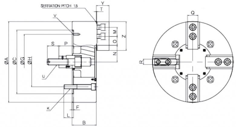 瑞巖中實長行程三爪卡盤圖紙