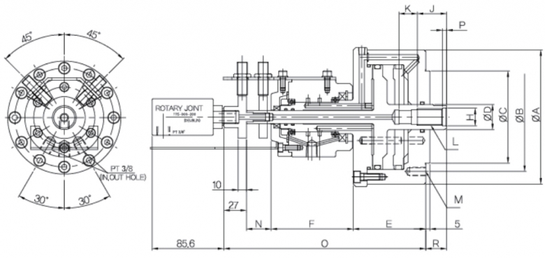 瑞巖中實回轉(zhuǎn)油缸_注水型圖紙