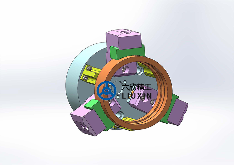 內(nèi)齒圈工件三爪卡盤夾持方案圖