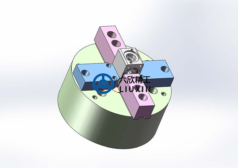 兩爪卡盤方型工件夾持方案